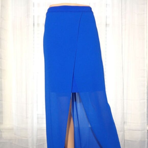 Belle Badgley Mischka Faux Wrap Long Skirt Size US 10 NWT - Picture 1 of 11